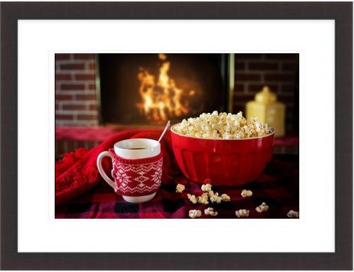 Warm And Cozy Winter Popcorn Coffee Framed Print